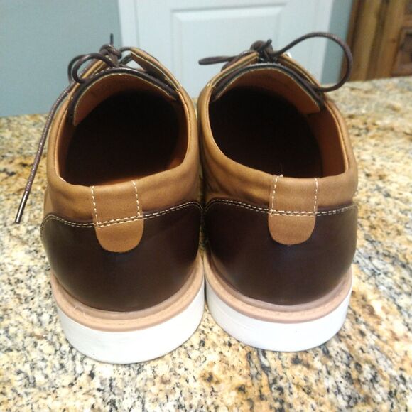 New York & Company Men's Casual Lace Up Leather Shoes Brown Size 12 NWT - Picture 11 of 12